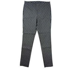 Michael Kors Black White Scallop Shell Pull On Leggings Pants Women's Medium